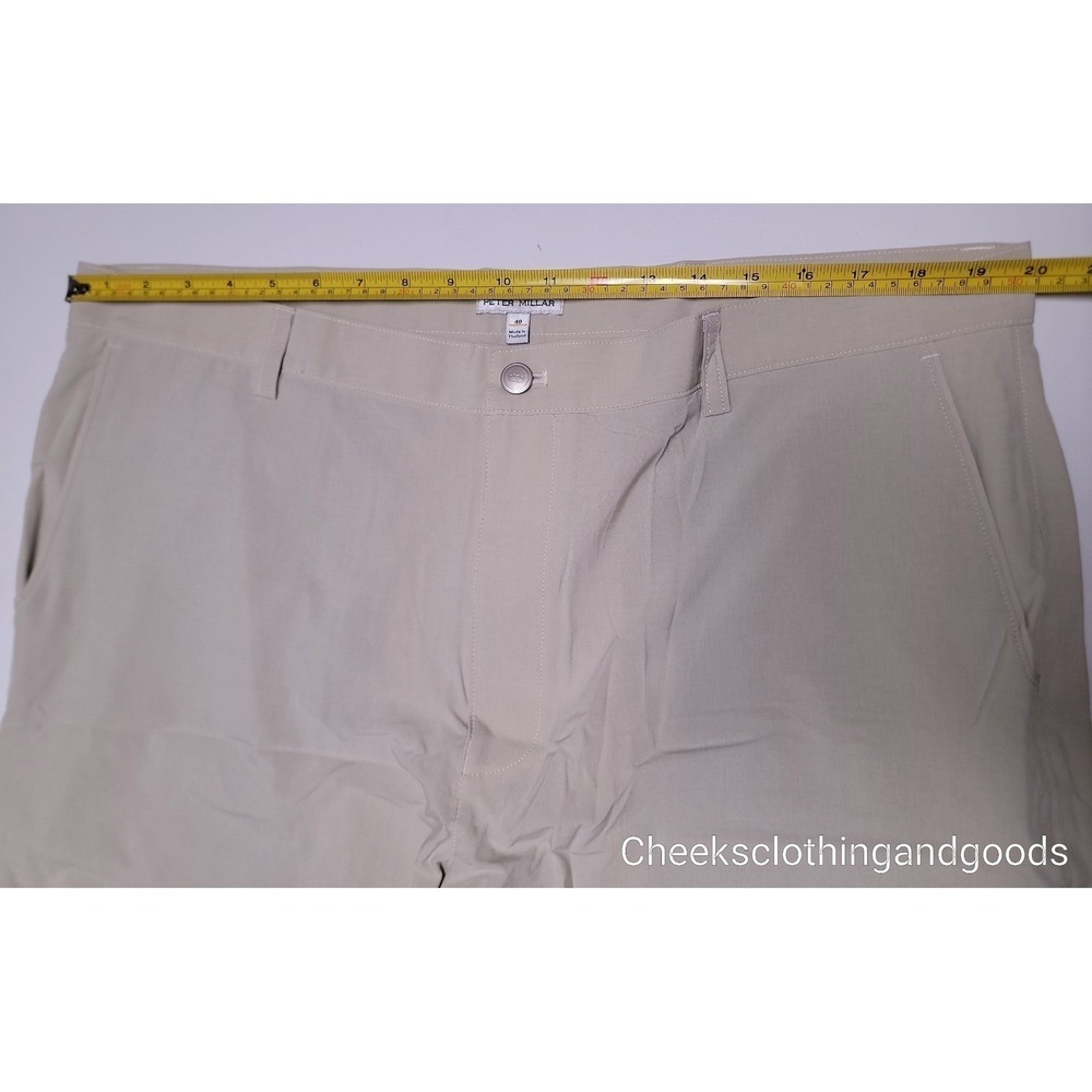 Peter Millar Mens Khaki Flat Front Shorts Size 40 Golf Casual Chino - Picture 4 of 11